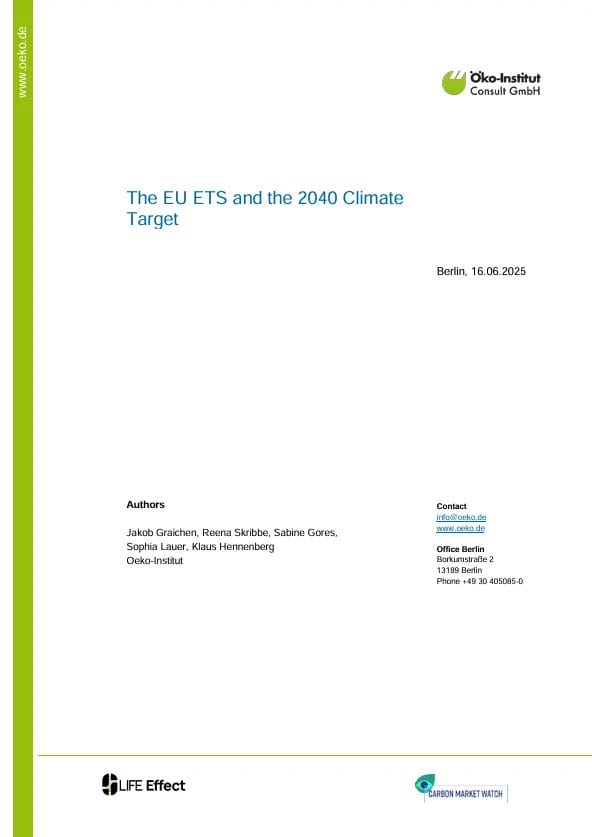 The EU ETS and the 2040 climate target